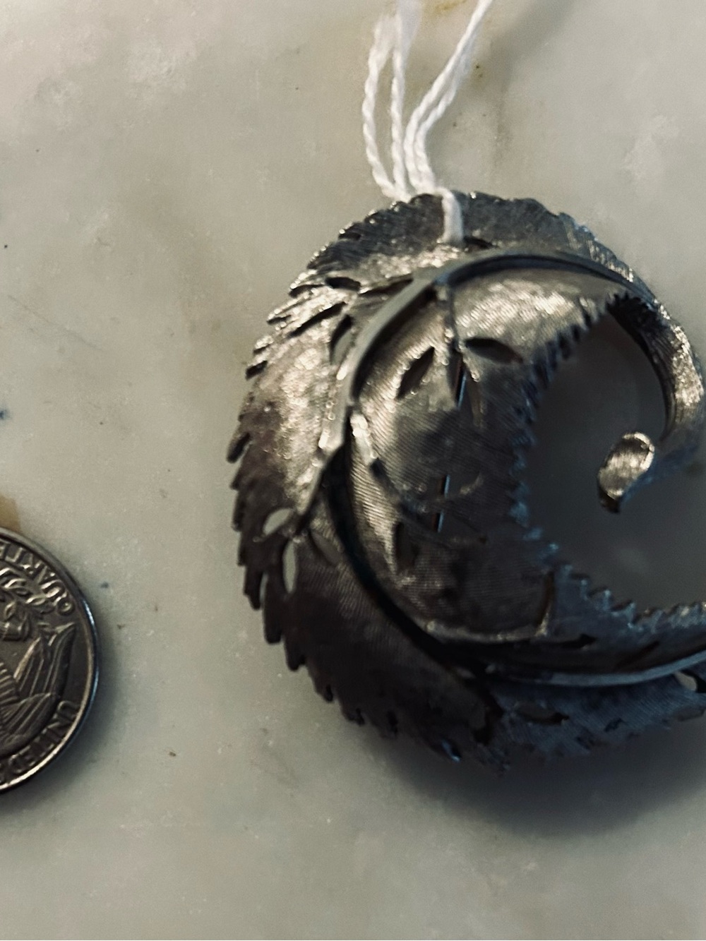 Private Label Silver Toned Leaf Swirl Brooch